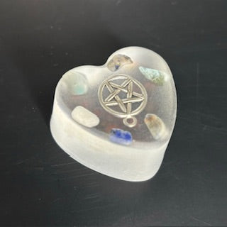 Grounding Crystal Pentacle Resin Hearts