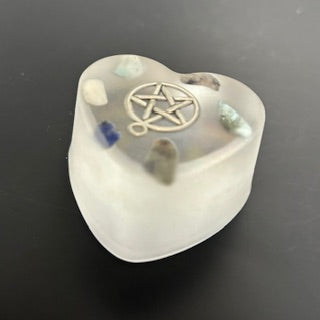 Grounding Crystal Pentacle Resin Hearts