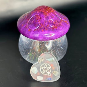 Grounding Crystal Pentacle Resin Hearts