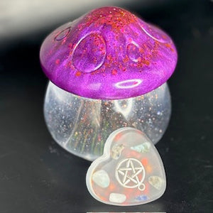 Grounding Crystal Pentacle Resin Hearts