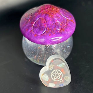 Grounding Crystal Pentacle Resin Hearts