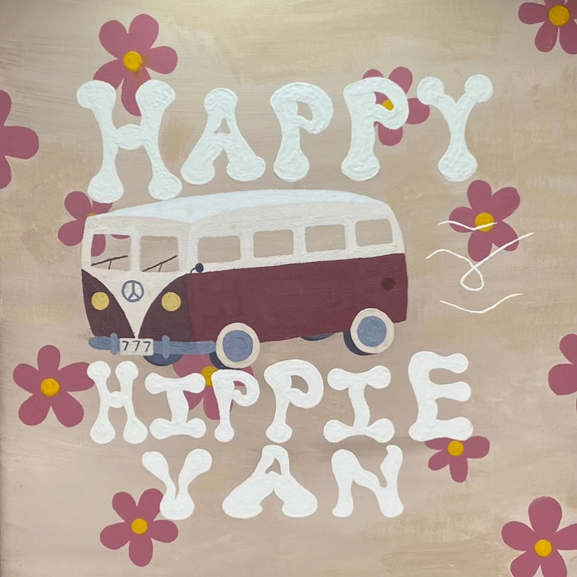 Happy Hippie Van - 4 x 4 Print