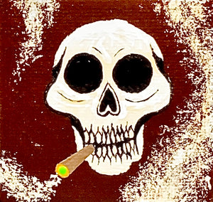 Smoking Skull - 4 x 4 Print