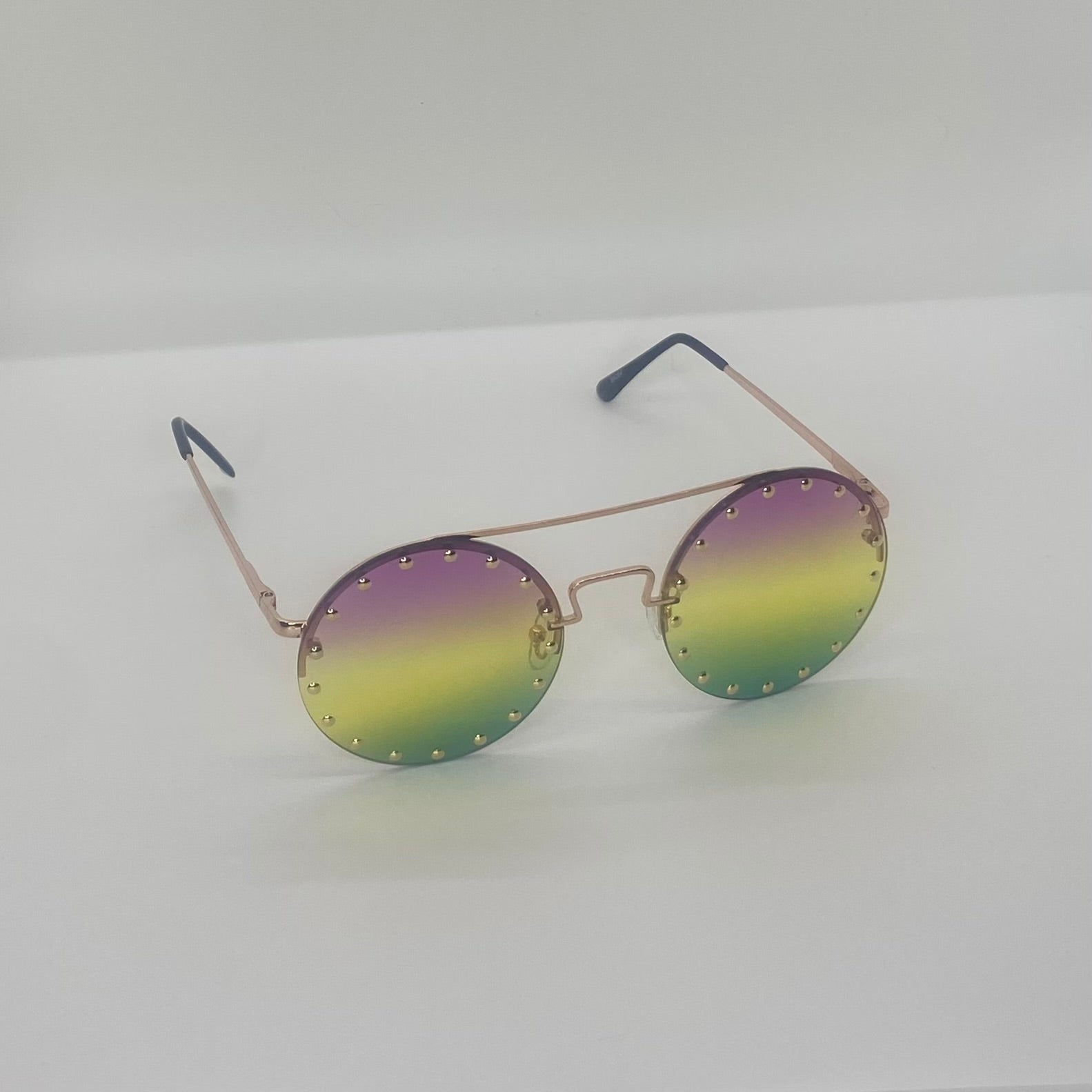 Deluxe Gold Hippie Sunglasses