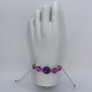 Rose Quartz & Amethyst Hemp Bracelet