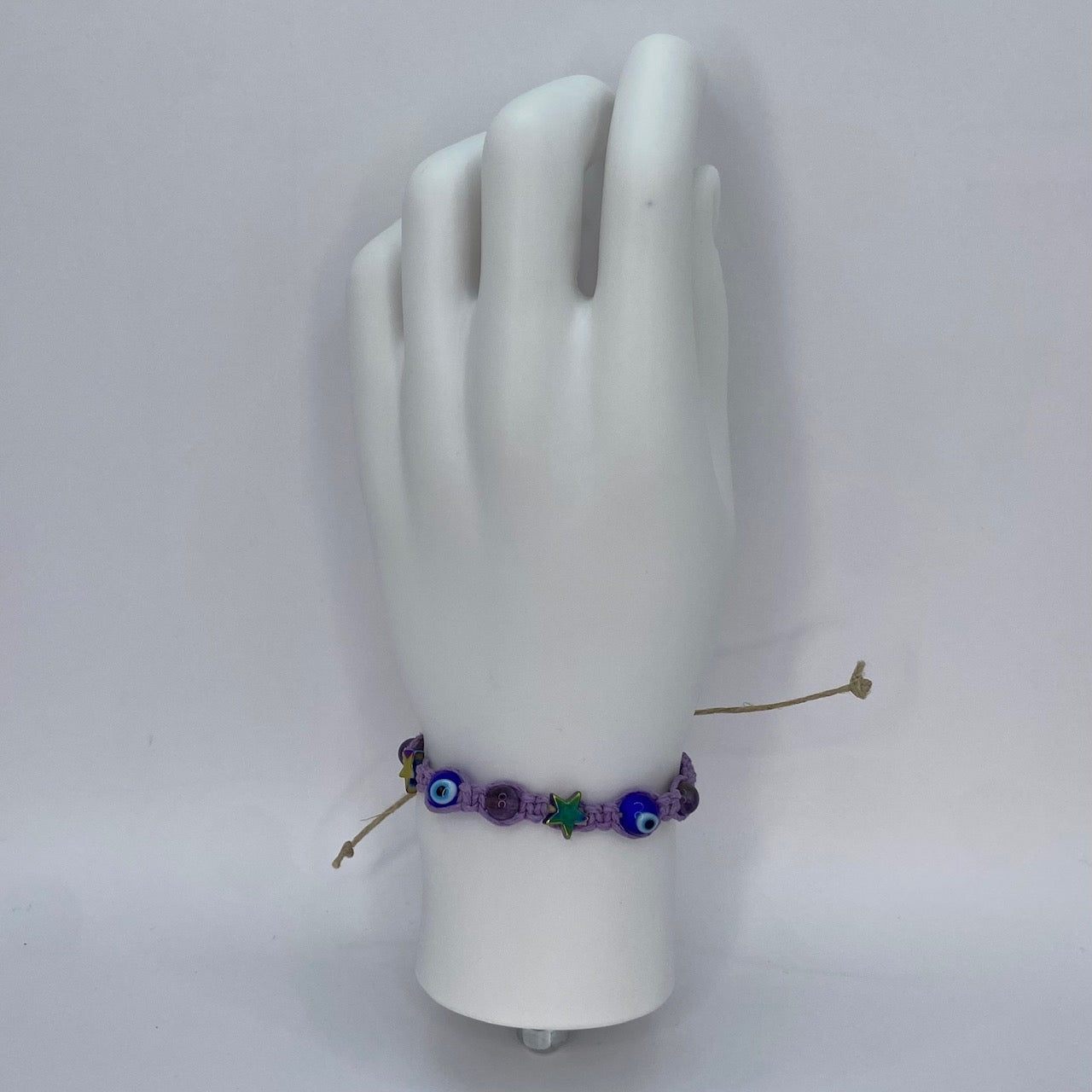 Stars & Amethyst Evil Eye Hemp Bracelet